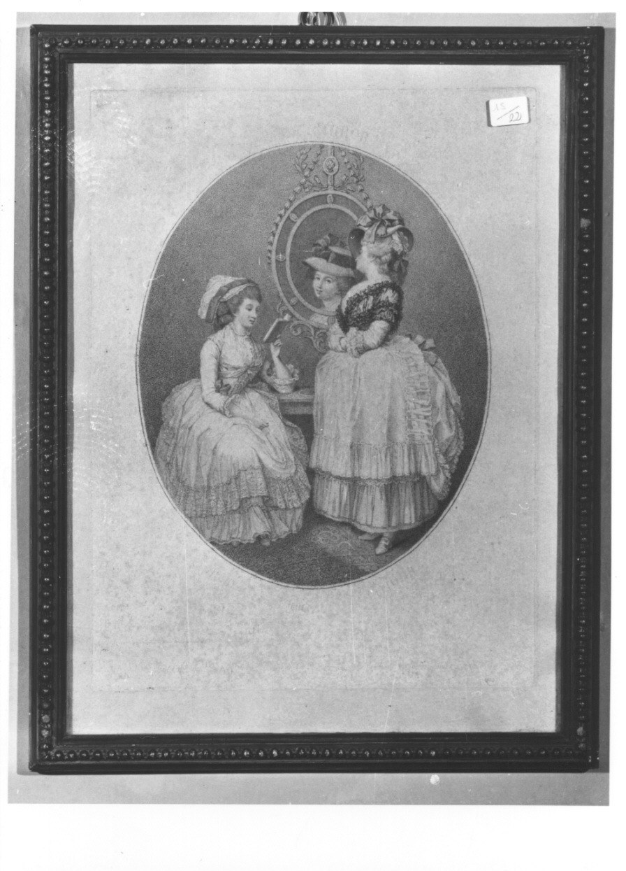 due donne in un interno (stampa) di Smith John Raphael (ultimo quarto sec. XVIII)