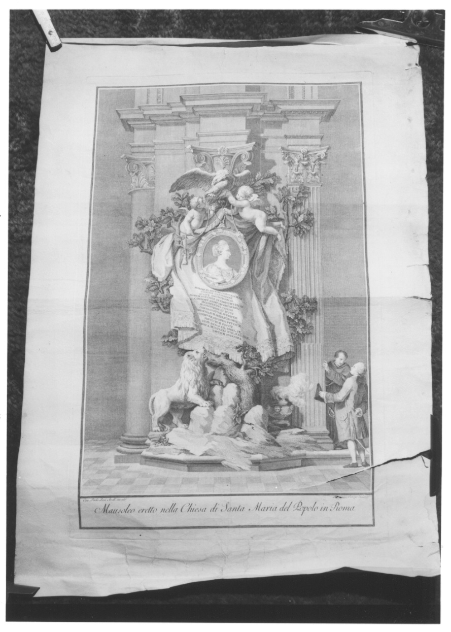 sepolcro di Flaminia Odescalchi (stampa) di Cunego Domenico, Posi Paolo (seconda metà sec. XVIII)