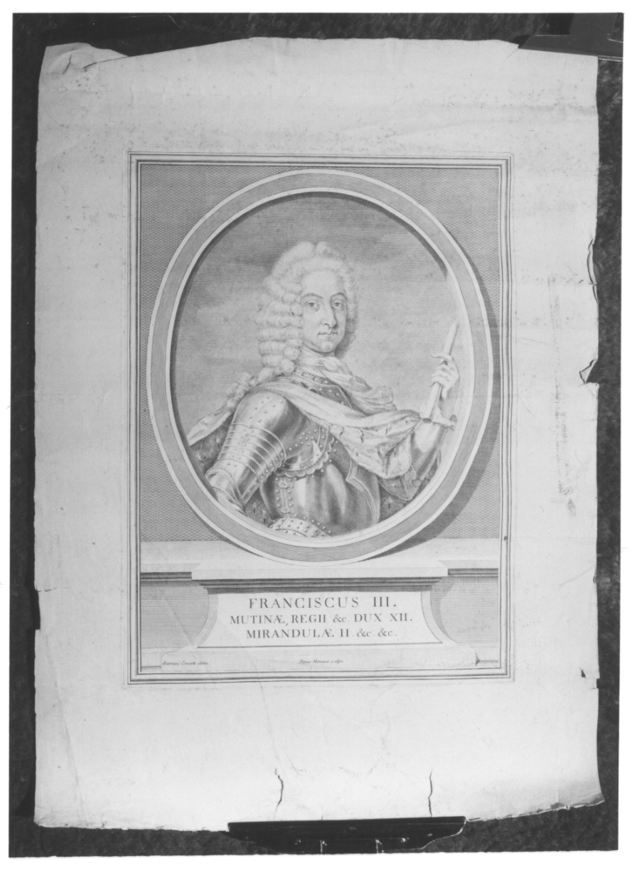 ritratto di Francesco III d'Este (stampa) di Consetti Antonio, Monaco Pietro (metà sec. XVIII)