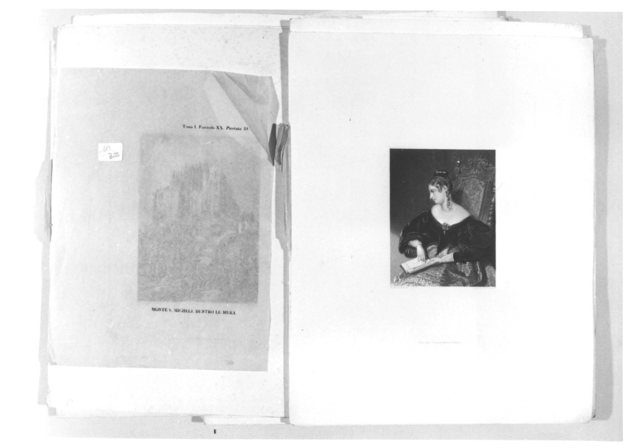 veduta di Mont-Saint-Michel (stampa a colori, elemento d'insieme) - ambito toscano (seconda metà sec. XIX)