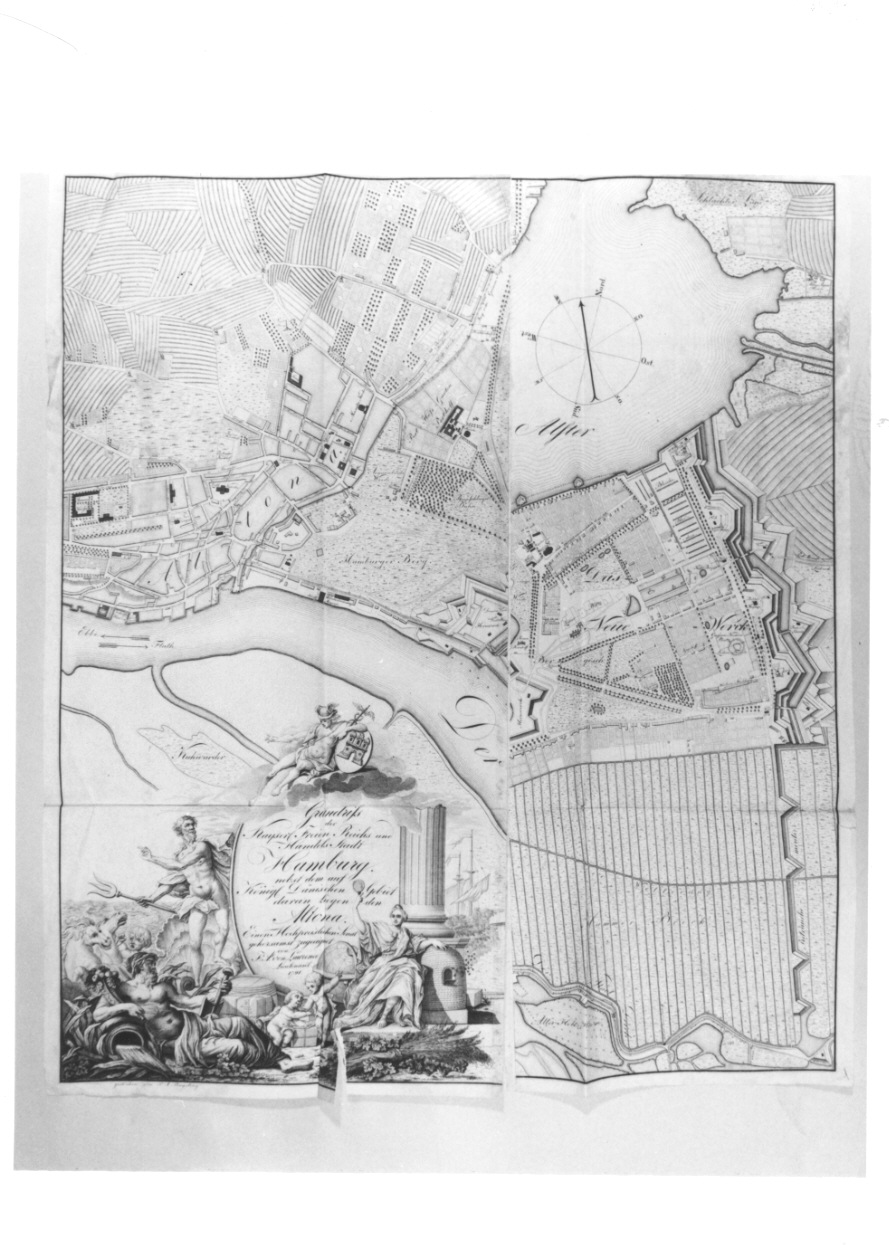 pianta della città di Amburgo (stampa) di Pingeling Thomas Albrecht (fine sec. XVIII)