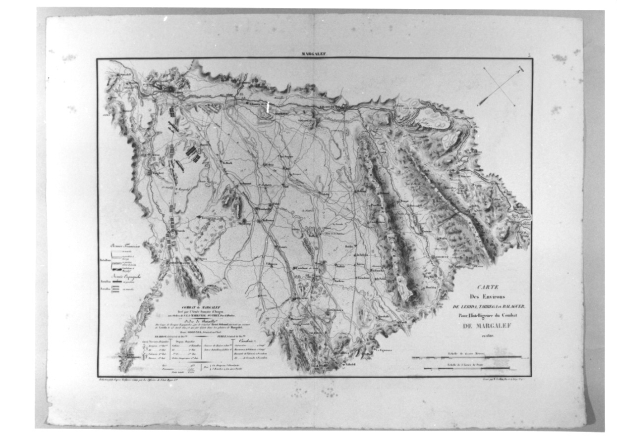 mappa del territorio di Lerida, Tarragona e Balaguer (stampa) di Collin E (primo quarto sec. XIX)