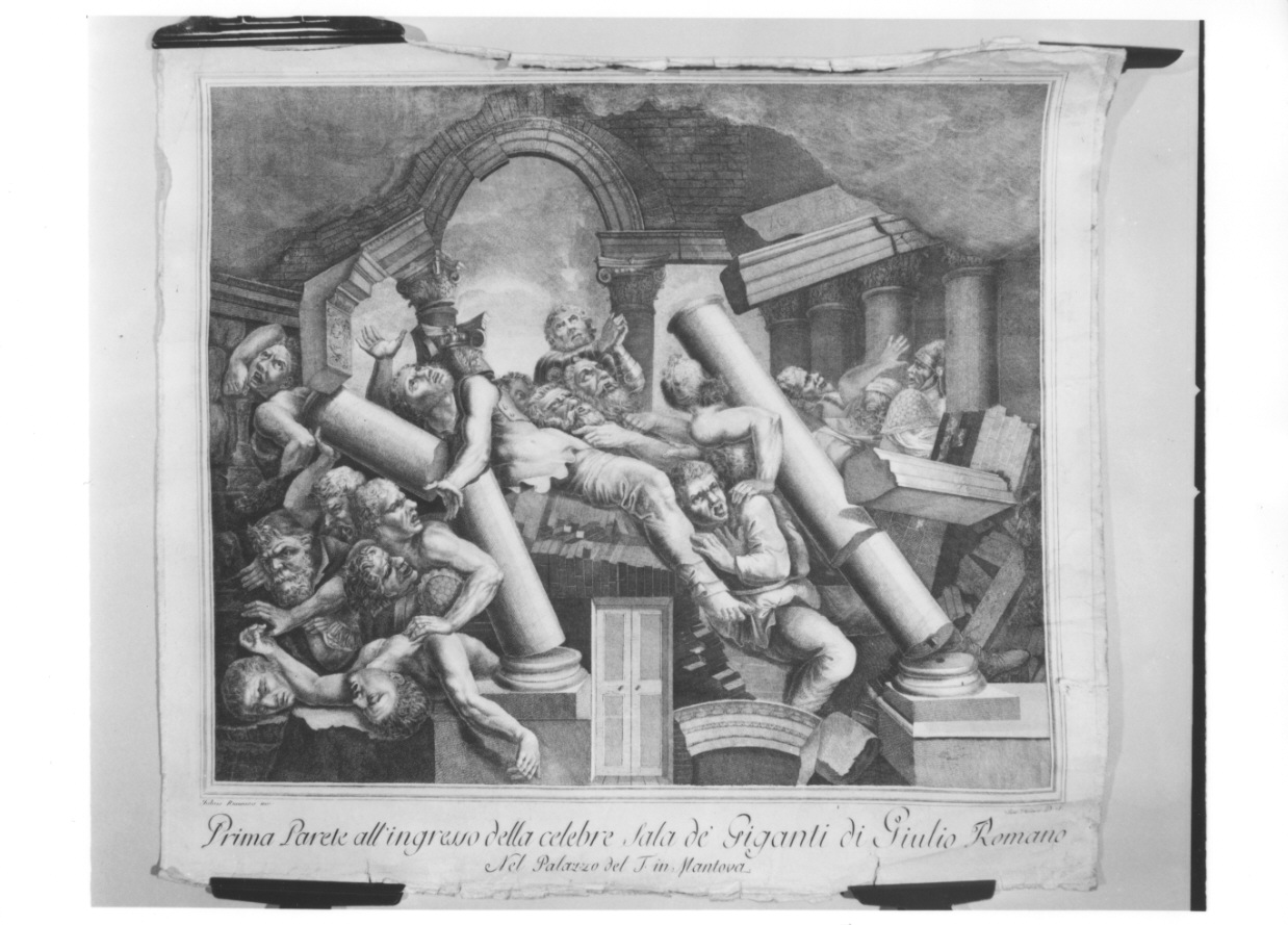 caduta dei Giganti (stampa, elemento d'insieme) di Pippi Giulio detto Giulio Romano, Viviani Giovanni (inizio sec. XIX)