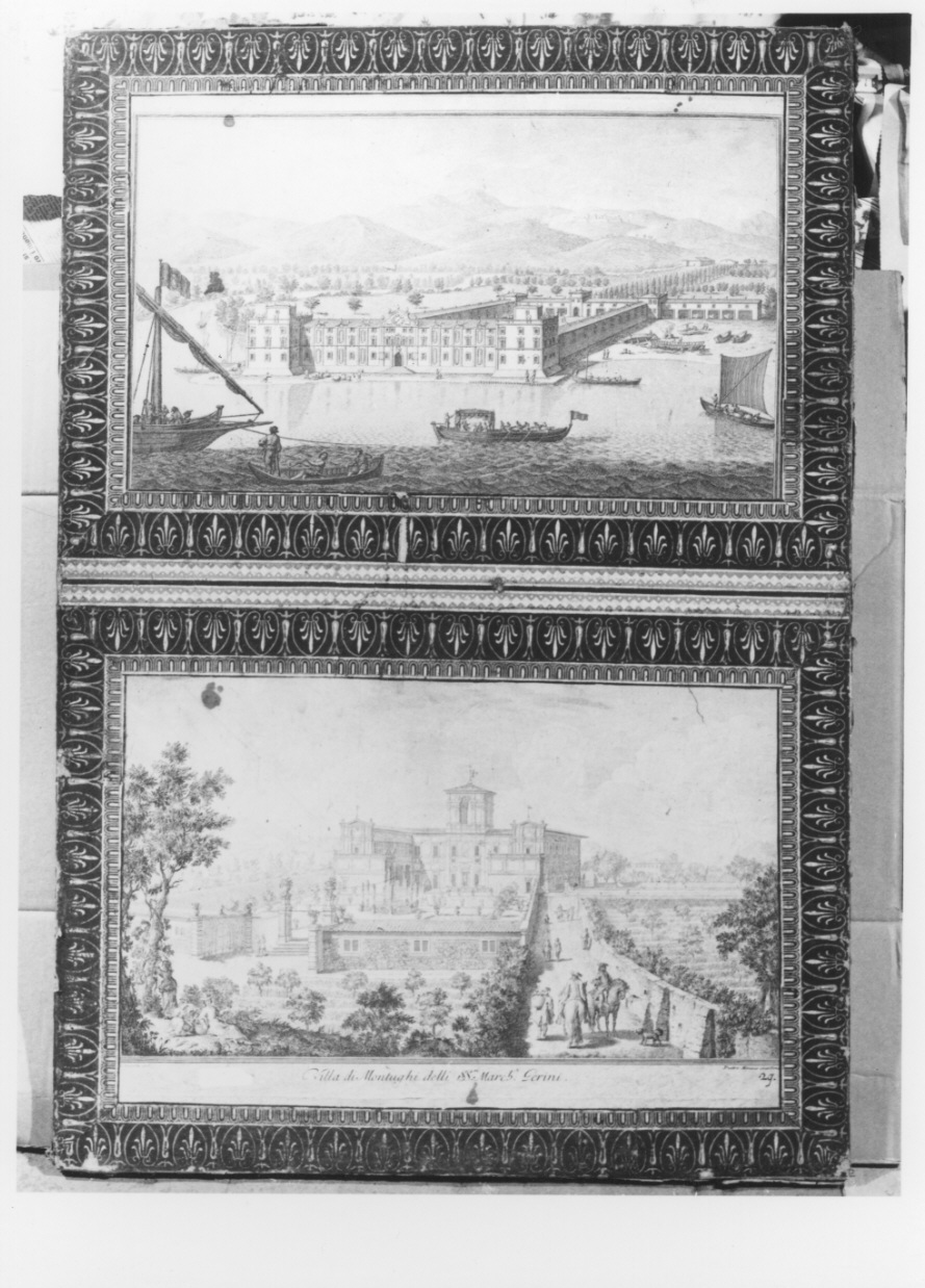 veduta di villa Gerini di Montughi (stampa, elemento d'insieme) di Monaco Pietro, Zocchi Giuseppe (metà sec. XVIII)