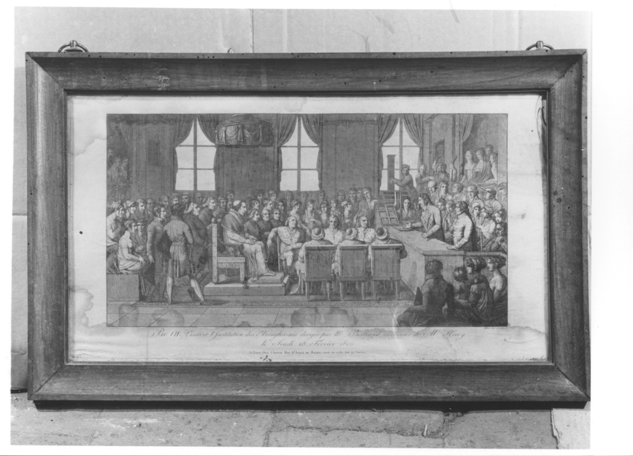 papa Pio VII visita l'istituto dei ciechi (stampa) di Marlet Jean Henri (prima metà sec. XIX)