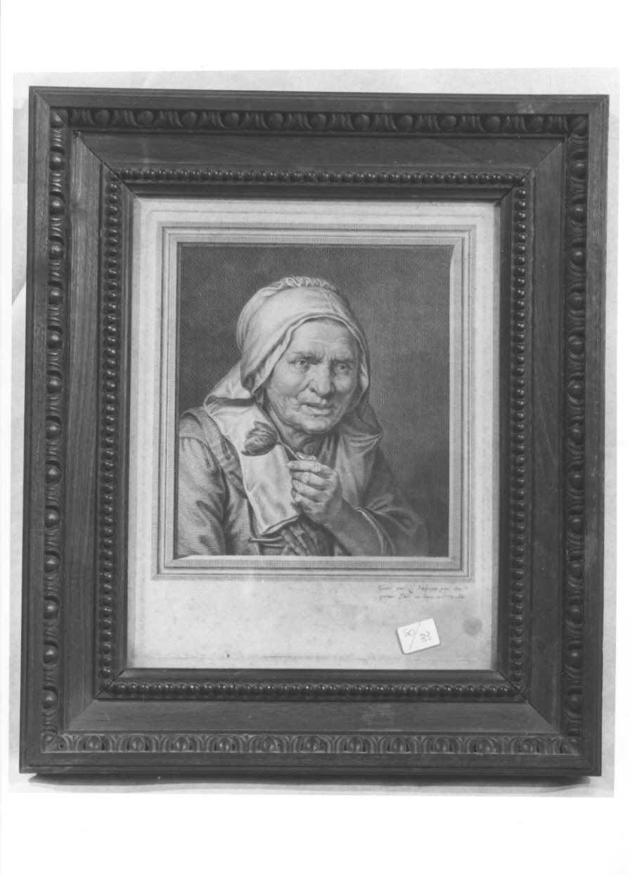 ritratto di donna anziana (stampa) di Valperga Luigi Zaccaria (ultimo quarto sec. XVIII)
