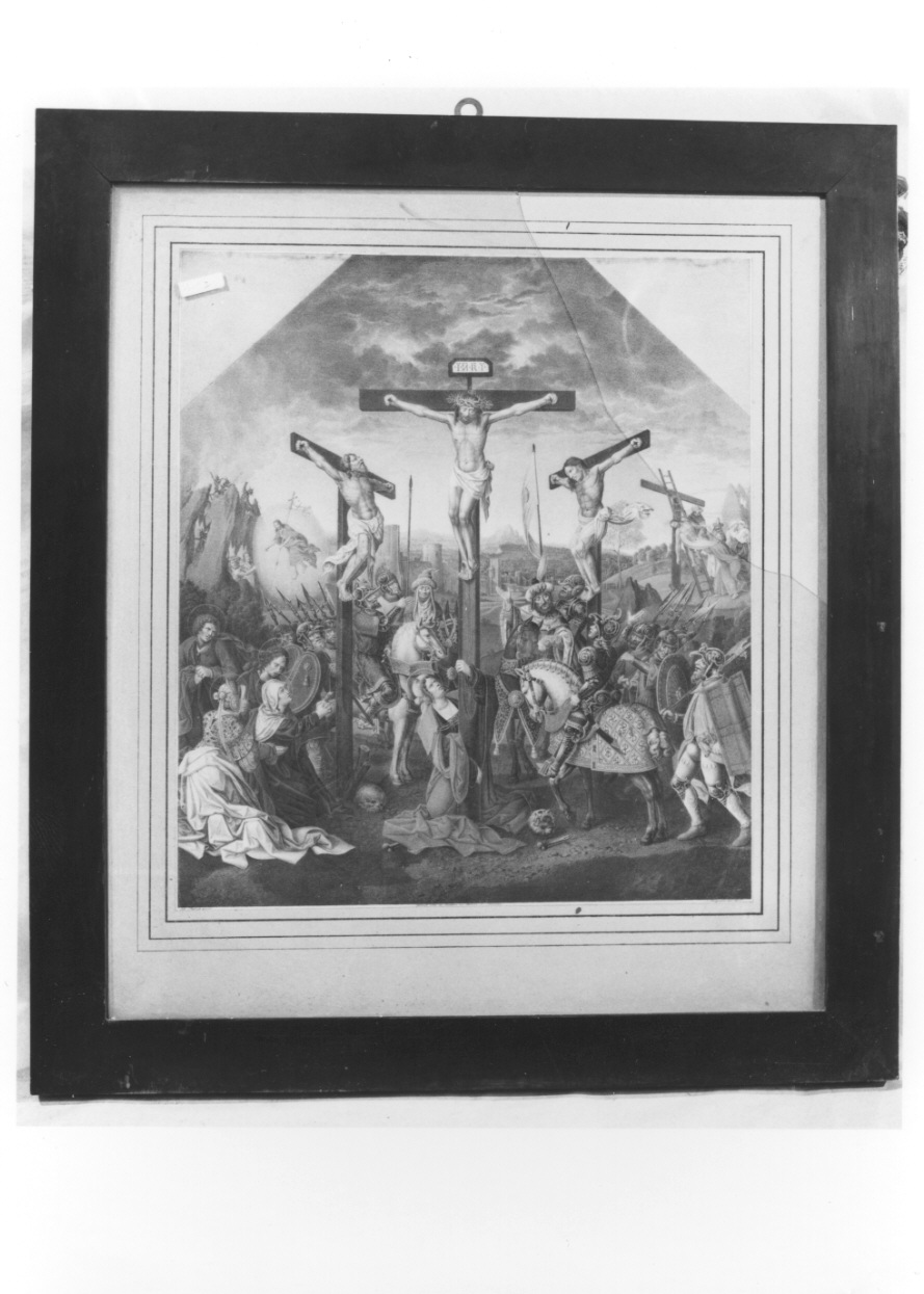 crocifissione di Cristo (stampa) di Bergmann J, Gossaert Jan detto Mabuse (secondo quarto sec. XIX)