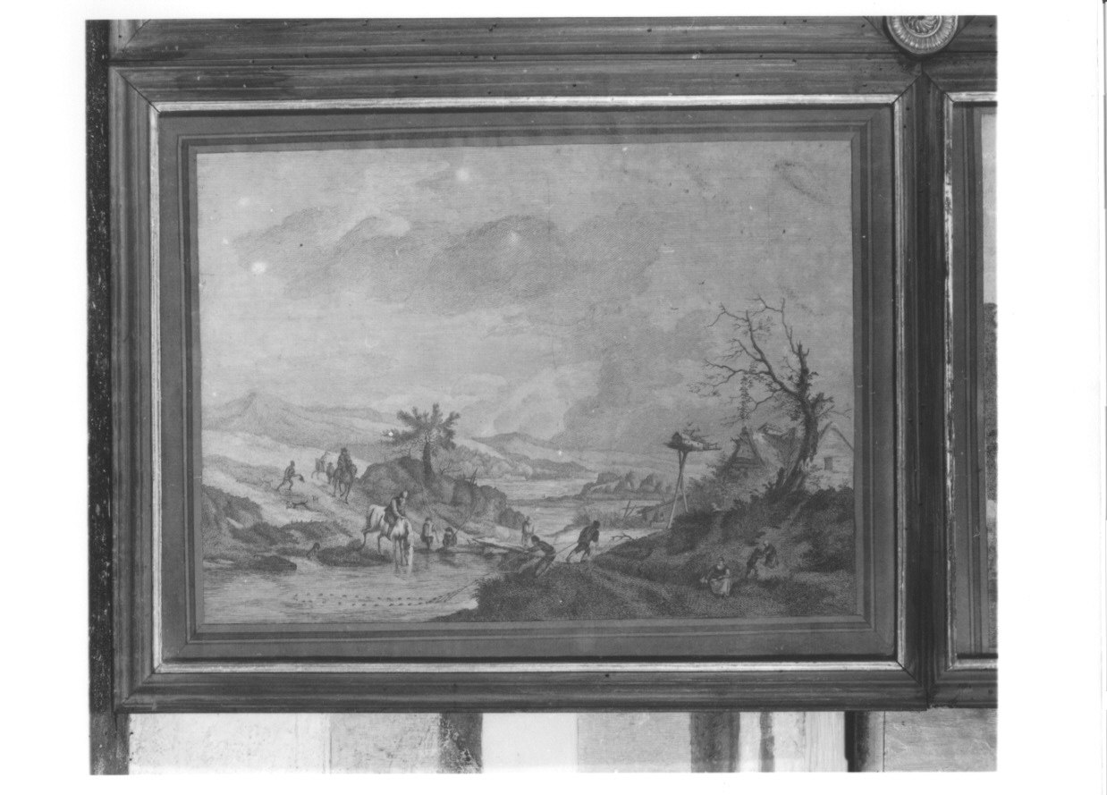 paesaggio fluviale (stampa) - ambito francese (ultimo quarto sec. XVIII)