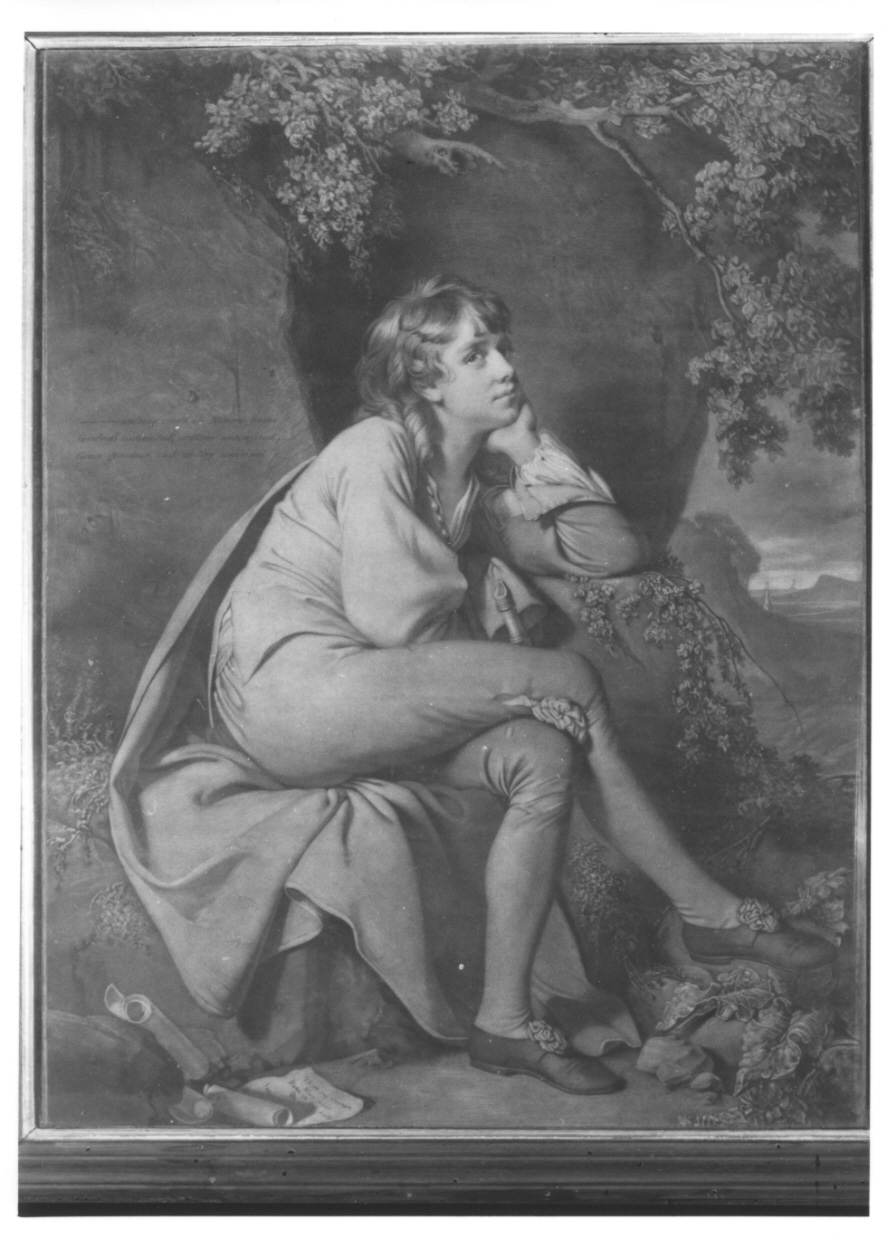 figura maschile seduta (stampa) di Smith John Raphael, Wright Joseph detto Wright of Derby (ultimo quarto sec. XVIII)