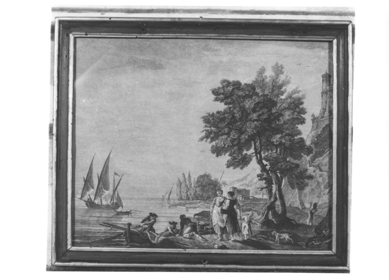 paesaggio marino (stampa) - ambito francese (ultimo quarto sec. XVIII)