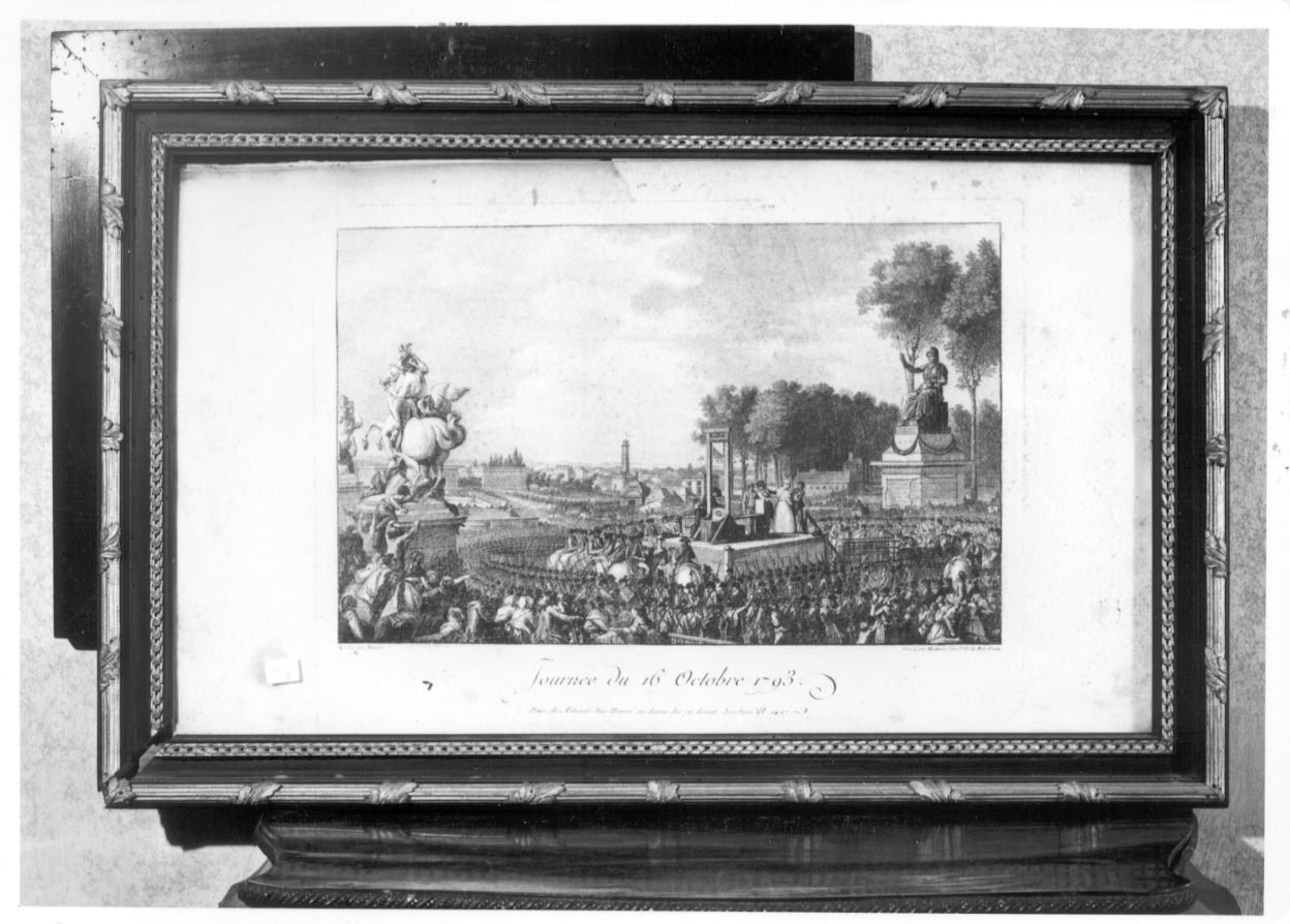 decapitazione di Maria Antonietta regina di Francia (stampa, serie) di Helman Isidore Stanislas Henri, Monnet Charles (fine sec. XVIII)