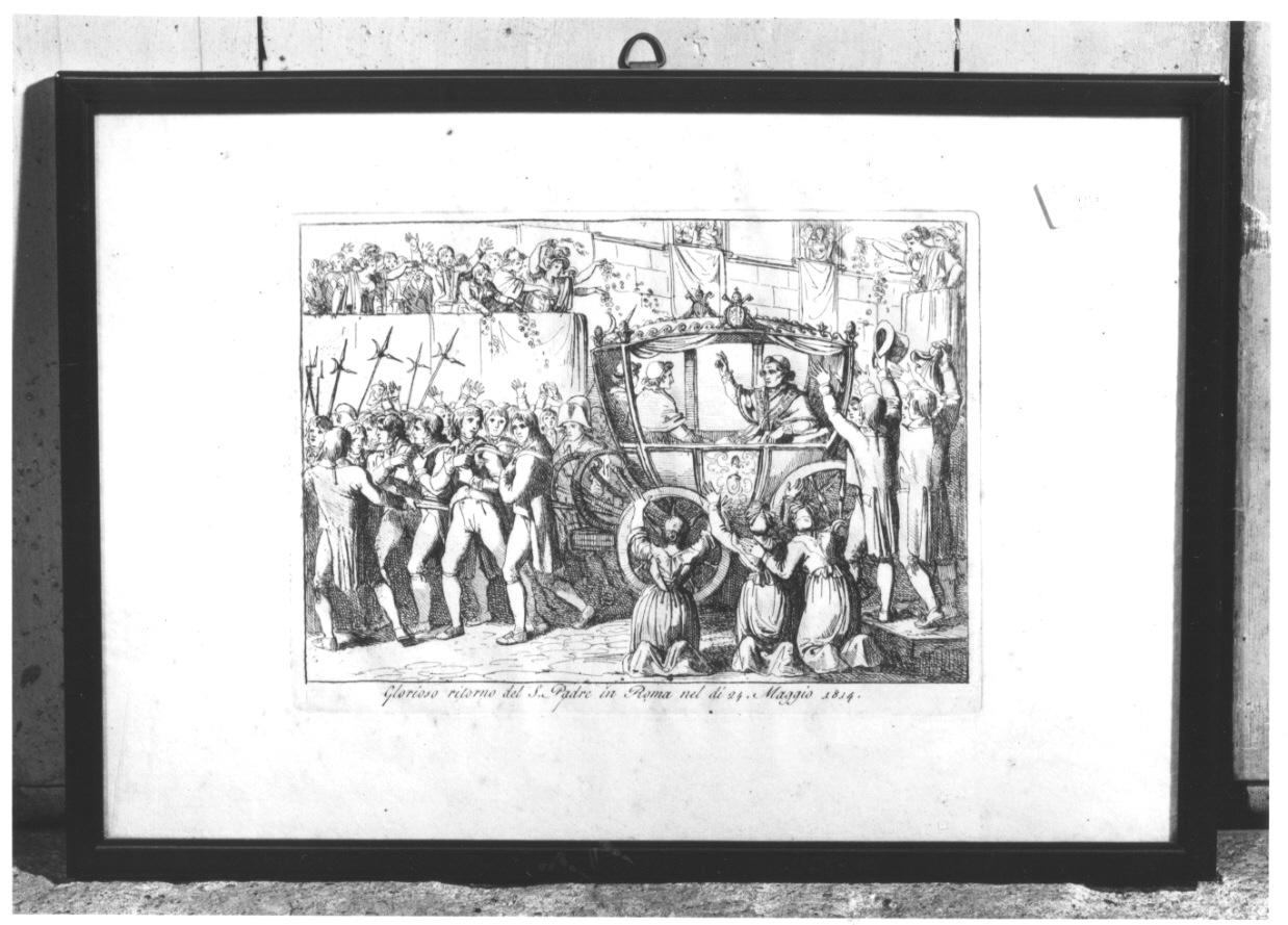 ritorno di papa Pio VII a Roma (stampa, serie) - ambito romano (secondo quarto sec. XIX)