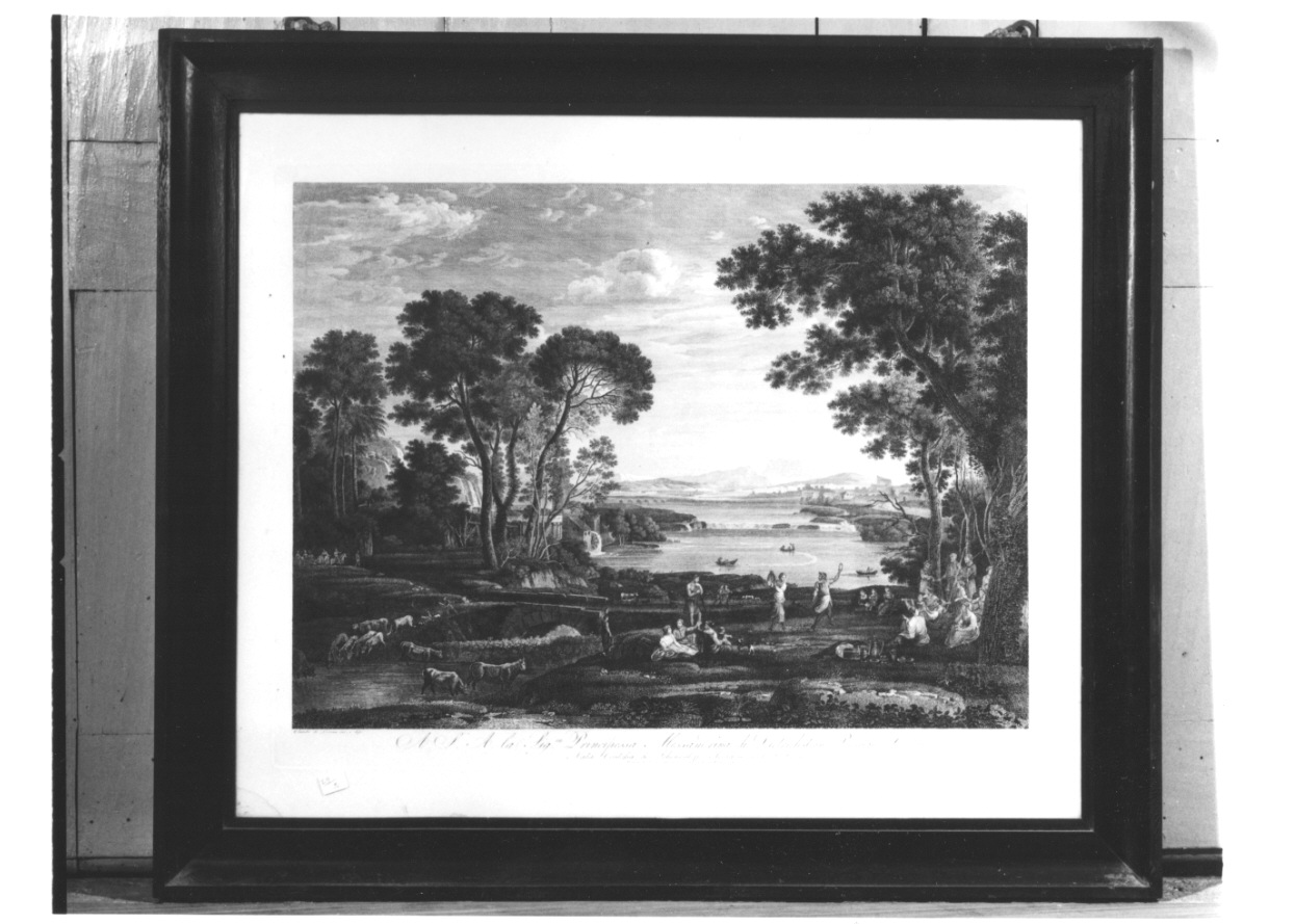 paesaggio fluviale (stampa, serie) di Gellée Claude detto Claude Lorrain, Boitel Isidore-Romain (primo quarto sec. XIX)