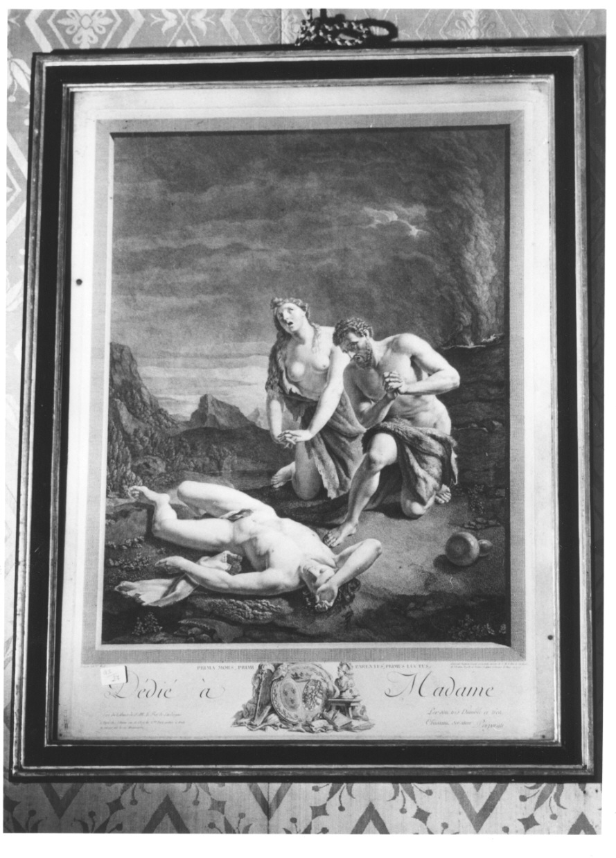 Adamo ed Eva piangono la morte di Abele (stampa, serie) di Porporati Carlo Antonio, Van der Werff Adriaan (ultimo quarto sec. XVIII)