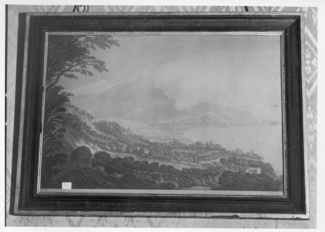 paesaggio lacustre (stampa, serie) - ambito inglese (primo quarto sec. XIX)