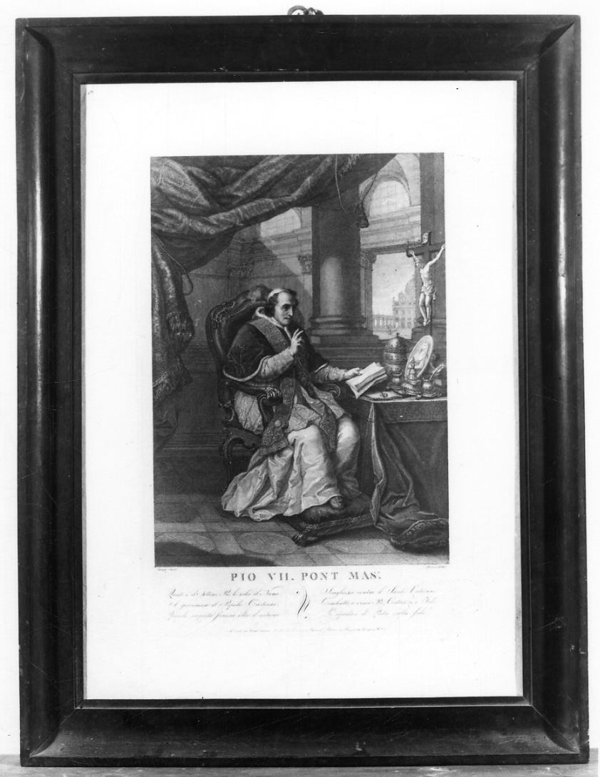 ritratto di papa Pio VII (stampa) di Cunego Domenico (inizio sec. XIX)
