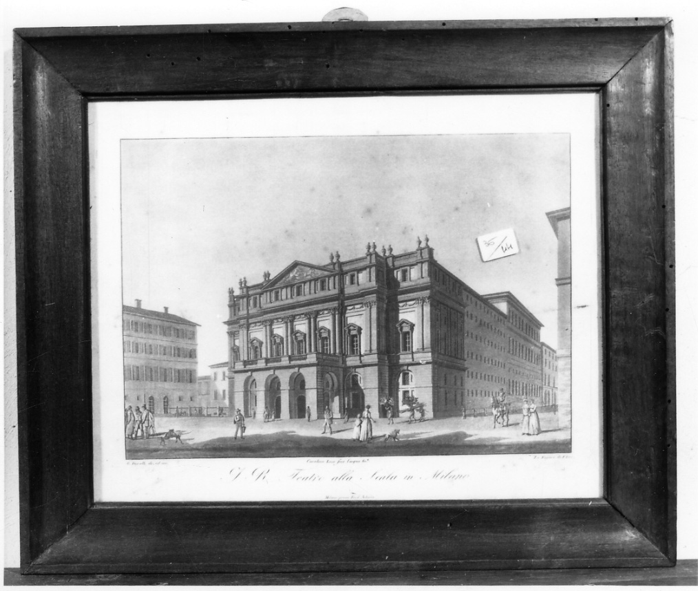 veduta del Teatro alla Scala di Milano (stampa) di Durelli Gaetano Mario, Lose Carolina (primo quarto sec. XIX)
