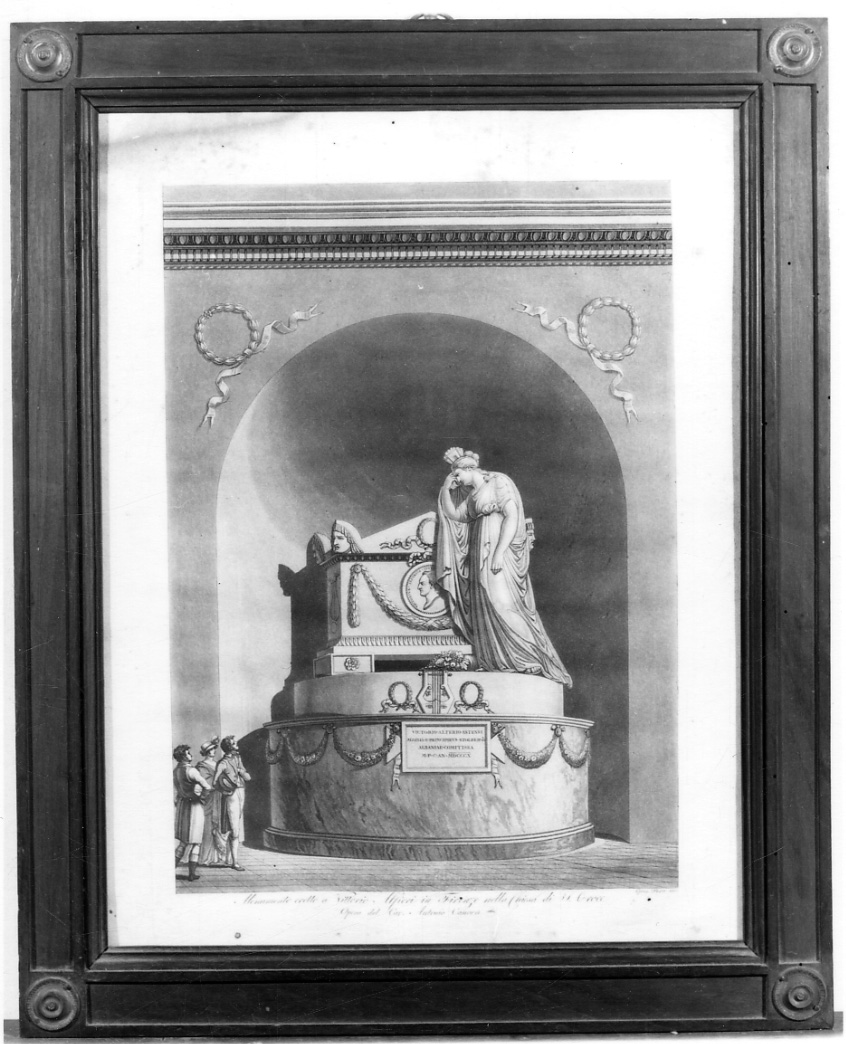 il monumento funebre di Vittorio Alfieri in Santa Croce di Firenze (stampa) di Canova Antonio, Pera Giuseppe (primo quarto sec. XIX)