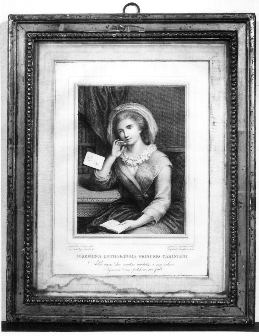 ritratto a mezza figura di Giuseppina di Savoia Carignano (stampa) di Cipriani Galgano, Pécheux Lorenzo (ultimo quarto sec. XVIII)
