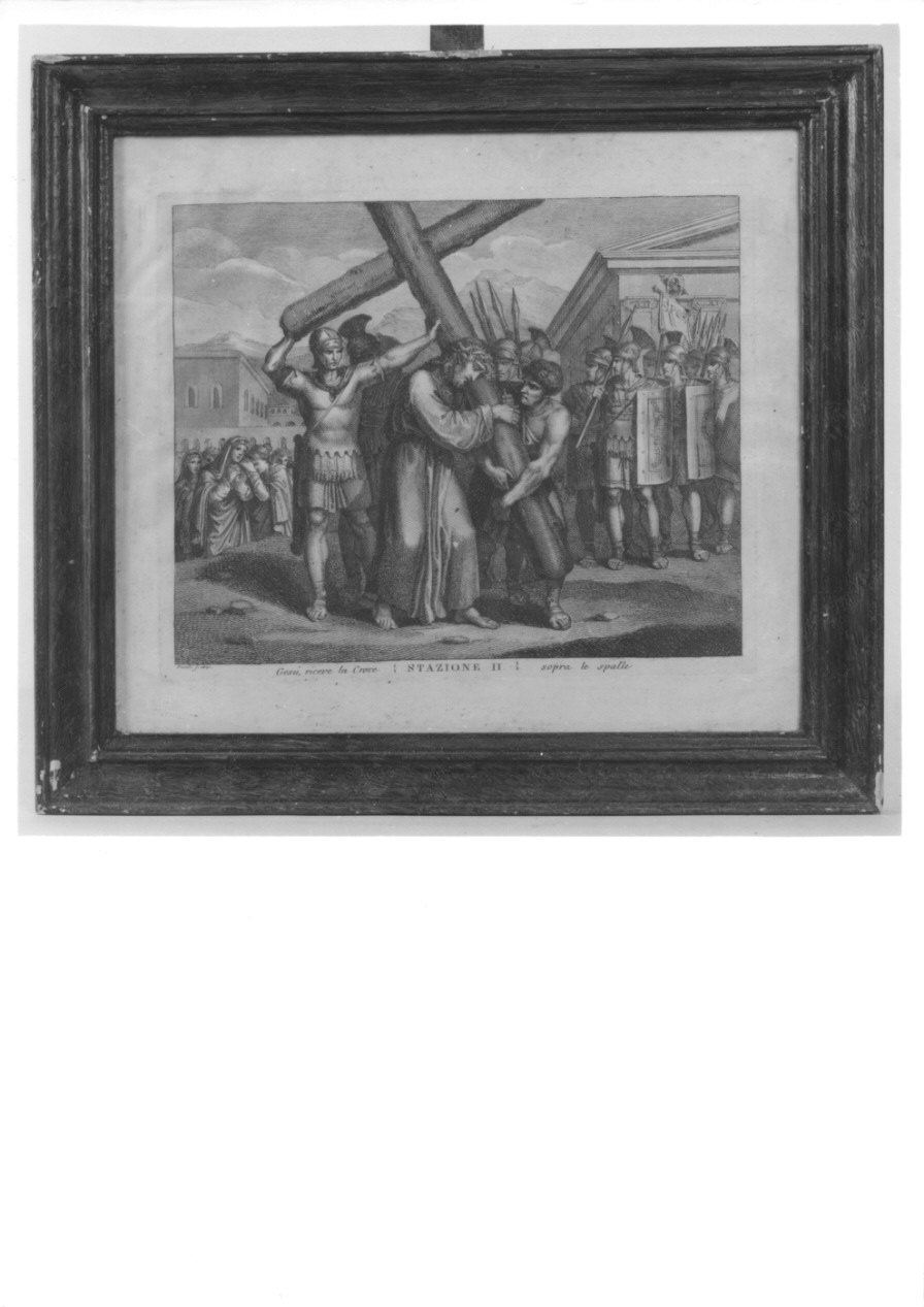 stazione II: Gesù caricato della croce (stampa, elemento d'insieme) di Pinelli Bartolomeo (primo quarto sec. XIX)