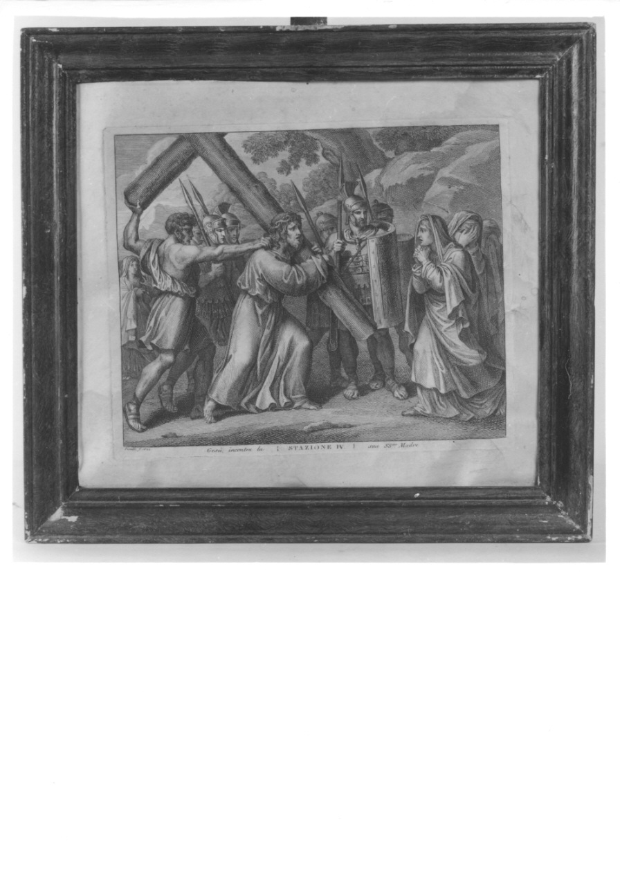 stazione IV: Gesù incontra la Madonna (stampa, elemento d'insieme) di Pinelli Bartolomeo (primo quarto sec. XIX)