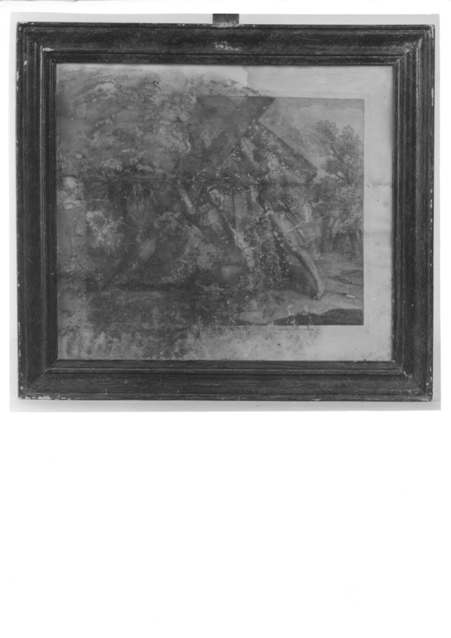 stazione VII: Gesù cade sotto la croce la seconda volta (stampa, elemento d'insieme) di Pinelli Bartolomeo (primo quarto sec. XIX)