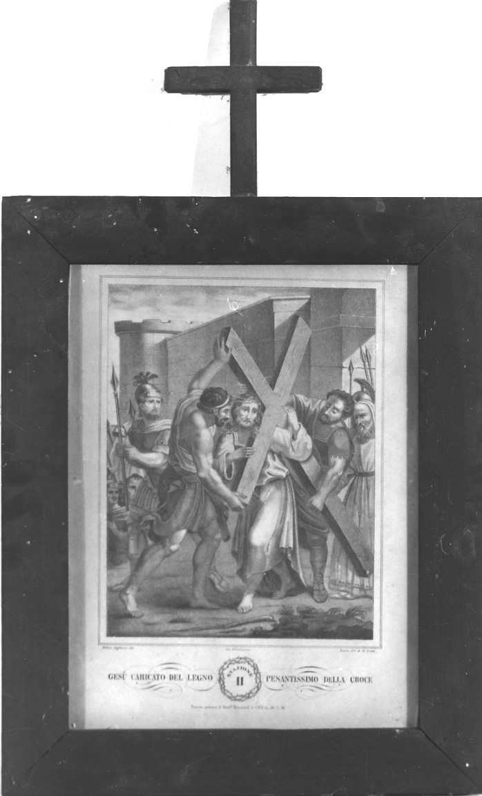 stazione II: Gesù caricato della croce (stampa, elemento d'insieme) di Festa Demetrio, Seghesio Felice (prima metà sec. XIX)