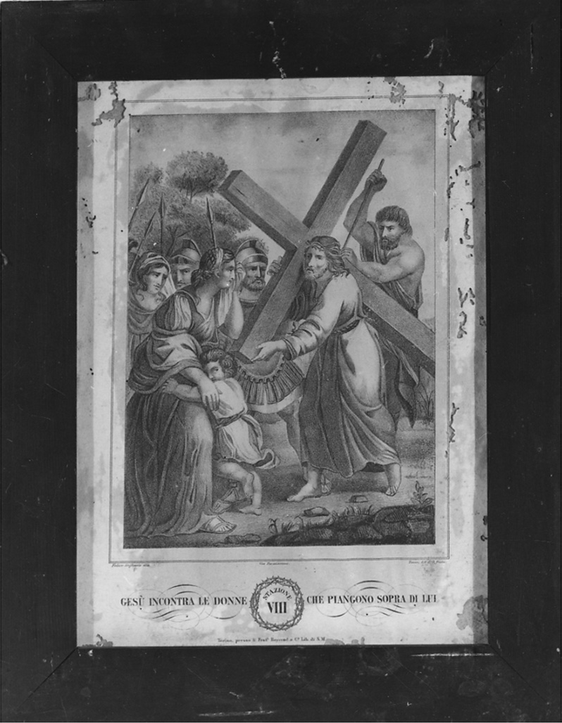 stazione VIII: Gesù consola le donne di Gerusalemme (stampa, elemento d'insieme) di Festa Demetrio, Seghesio Felice (prima metà sec. XIX)