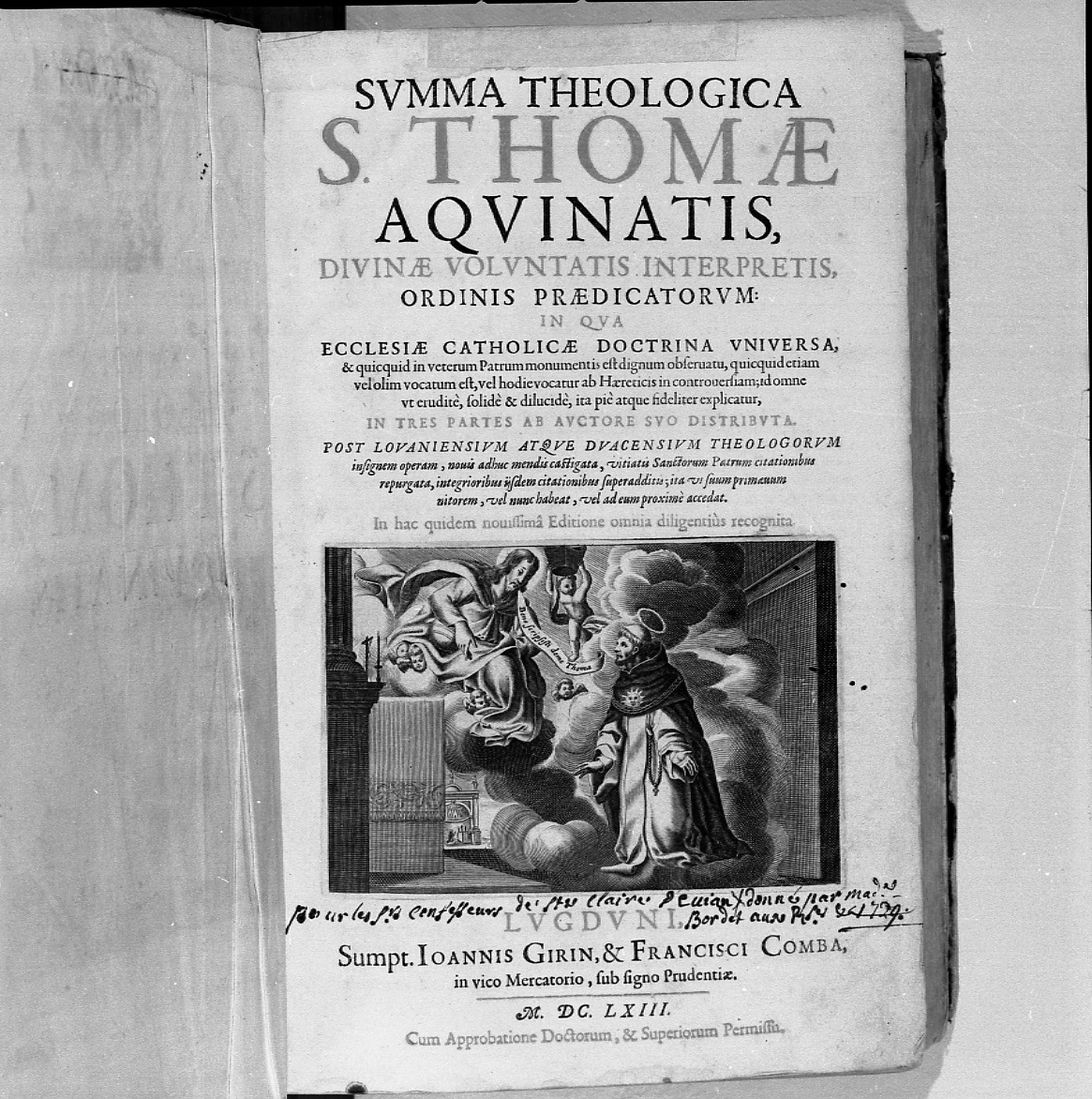 Cristo appare a San Tommaso d'Aquino (stampa) - ambito italiano (terzo quarto sec. XVII)