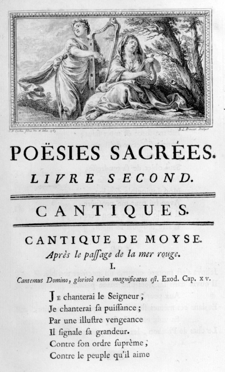 allegoria della Musica (stampa, elemento d'insieme) di Cochin Charles Nicolas, Prevost Benoit Louis (terzo quarto sec. XVIII)