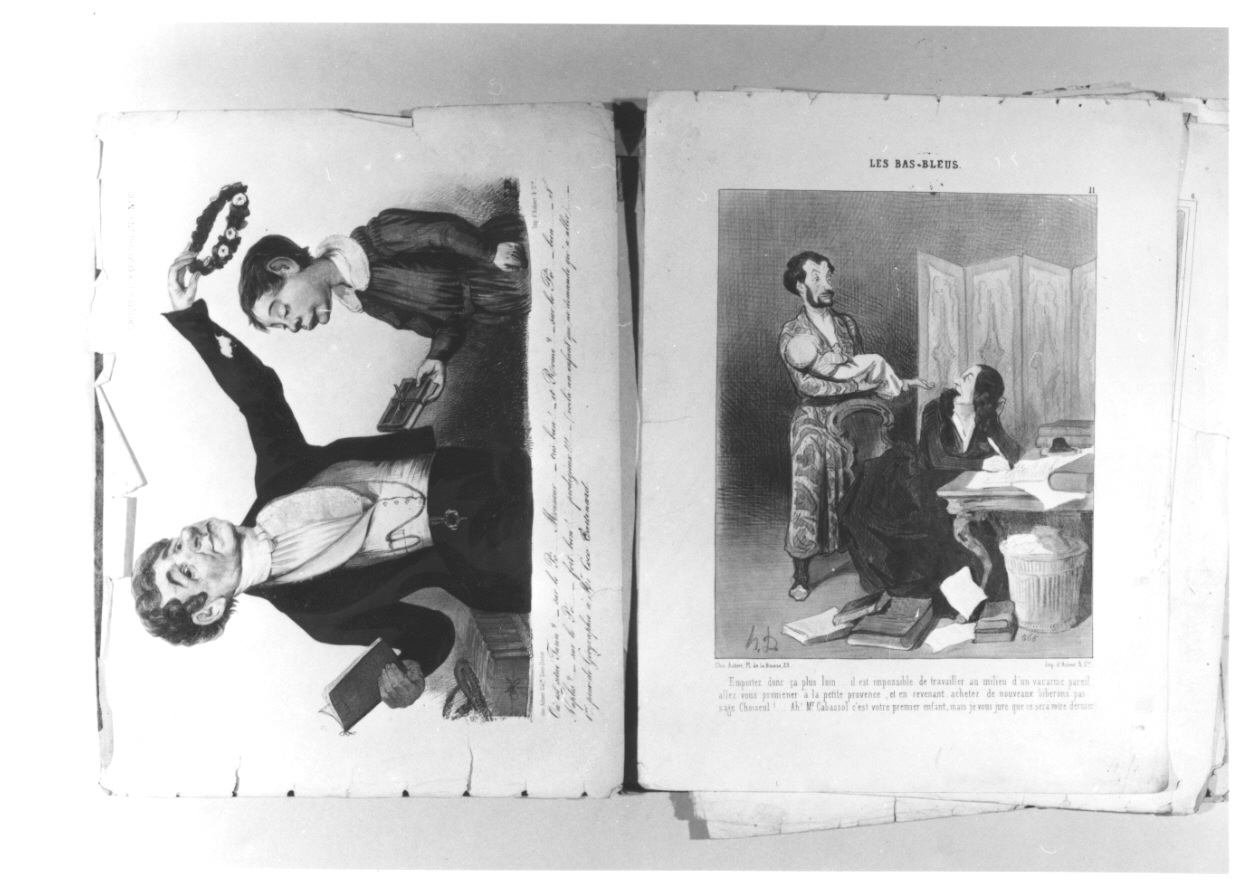 scena familiare (stampa a colori, elemento d'insieme) di Daumier Honoré (seconda metà sec. XIX)