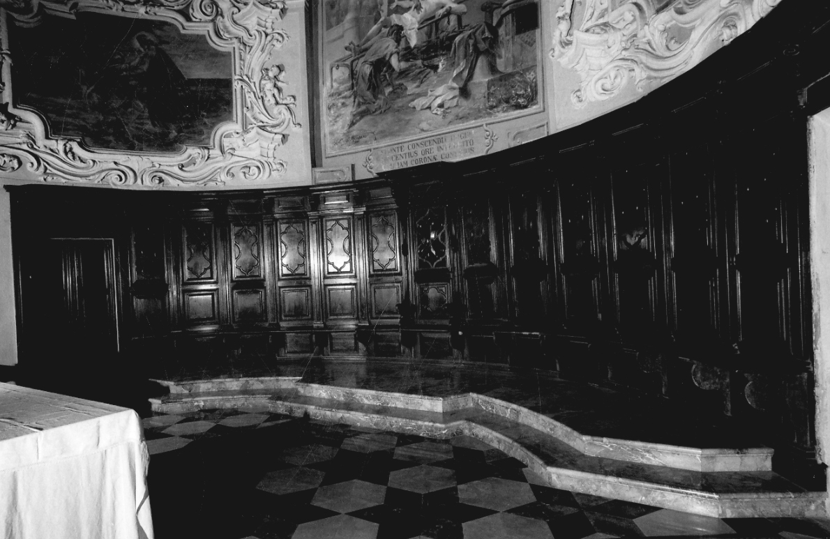 stalli del coro, opera isolata - bottega astigiana (ultimo quarto sec. XVII)