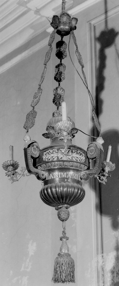 lampada pensile, coppia - bottega piemontese (metà sec. XIX)