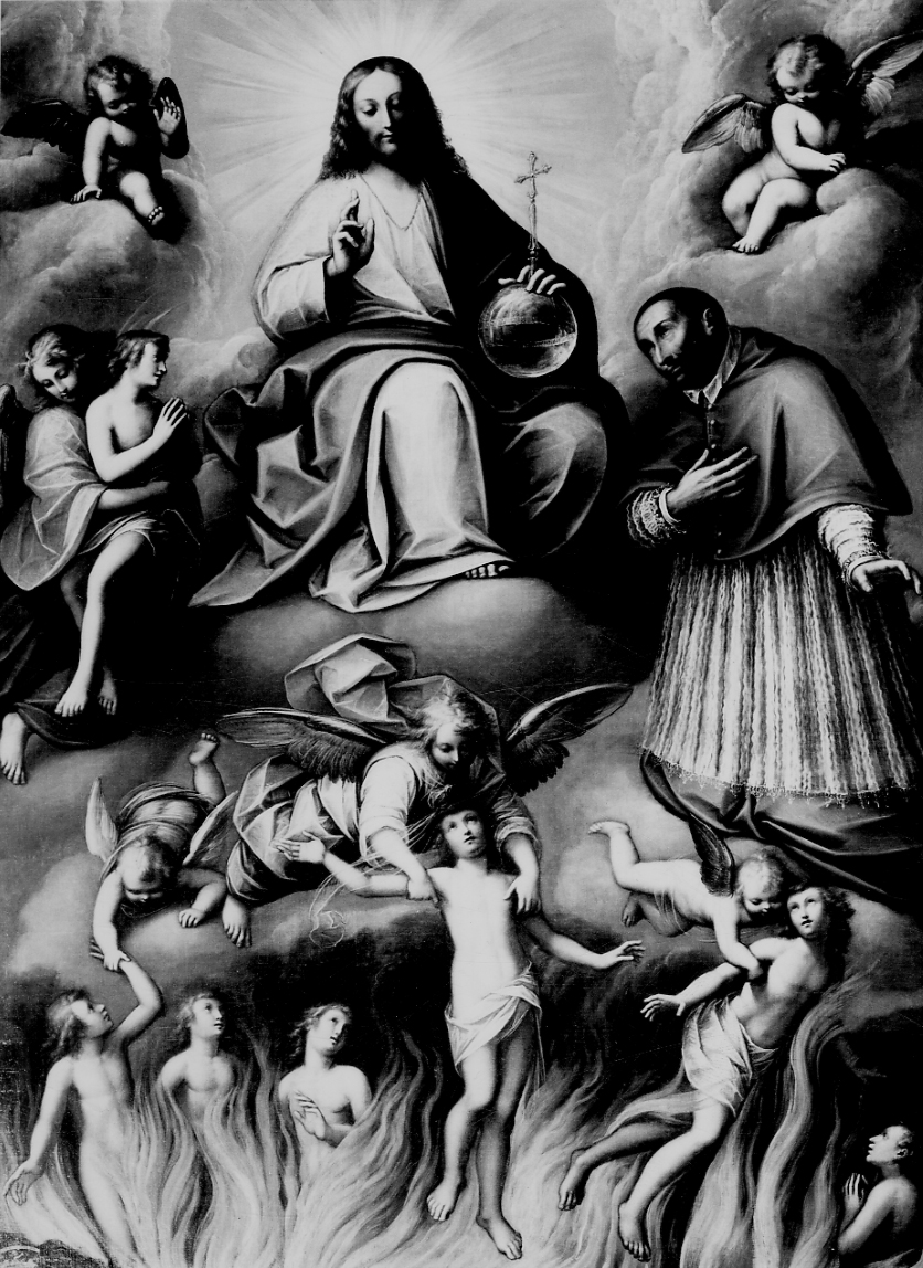 San Carlo Borromeo intercede per le anime del purgatorio (dipinto, opera isolata) di Caccia Orsola Maddalena (secondo quarto sec. XVII)