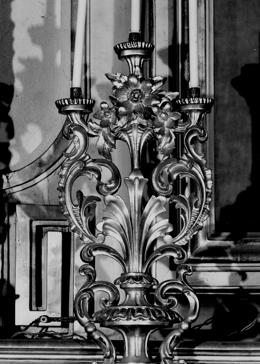 candelabro, serie - bottega piemontese (ultimo quarto sec. XVIII)