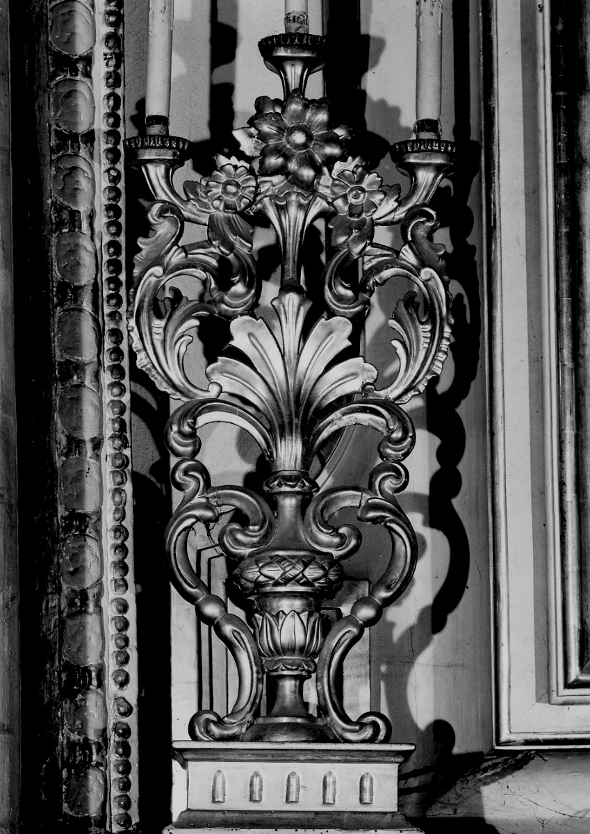 candelabro, serie - bottega piemontese (ultimo quarto sec. XVIII)
