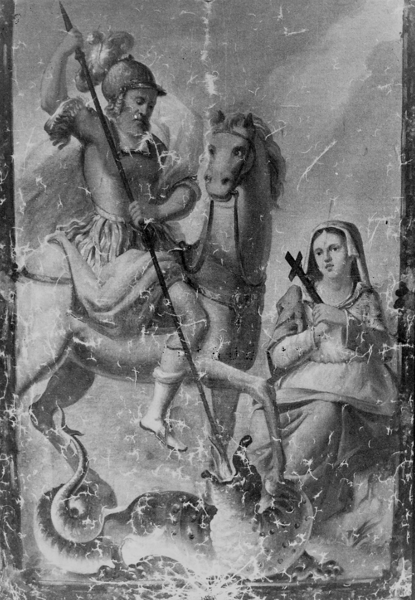 San Giorgio uccide il drago (dipinto, opera isolata) - ambito piemontese (terzo quarto sec. XIX)