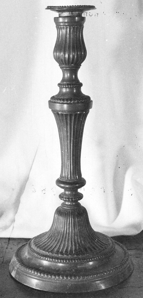 candeliere, opera isolata - bottega piemontese (primo quarto sec. XIX)