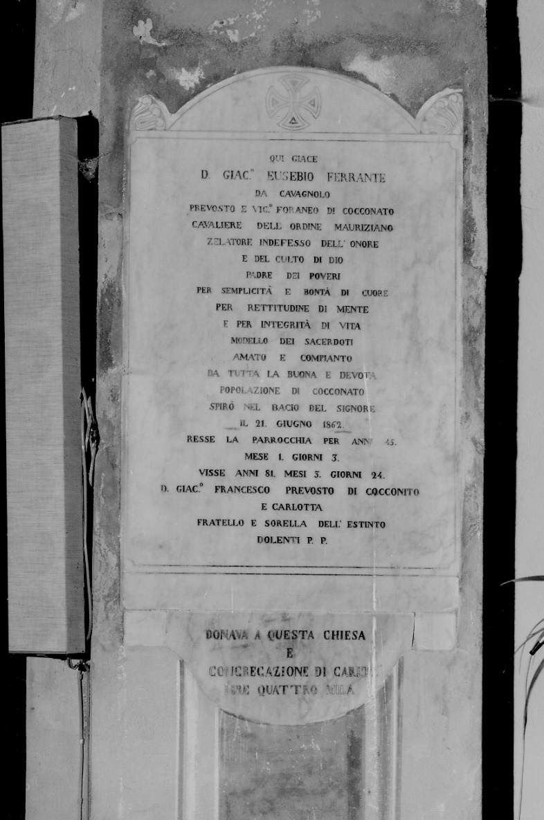 lapide tombale, opera isolata - bottega astigiana (terzo quarto sec. XIX)