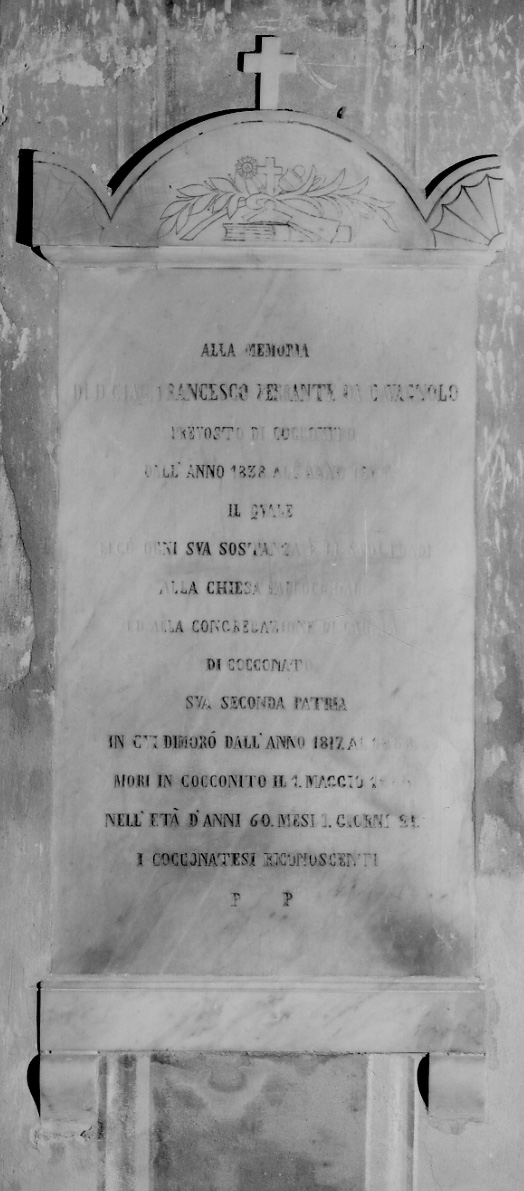 lapide commemorativa, pendant - bottega astigiana (terzo quarto sec. XIX)