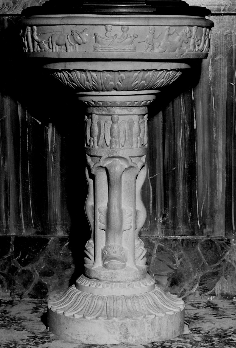 acquasantiera - a fusto, opera isolata - bottega piemontese (prima metà sec. XX)