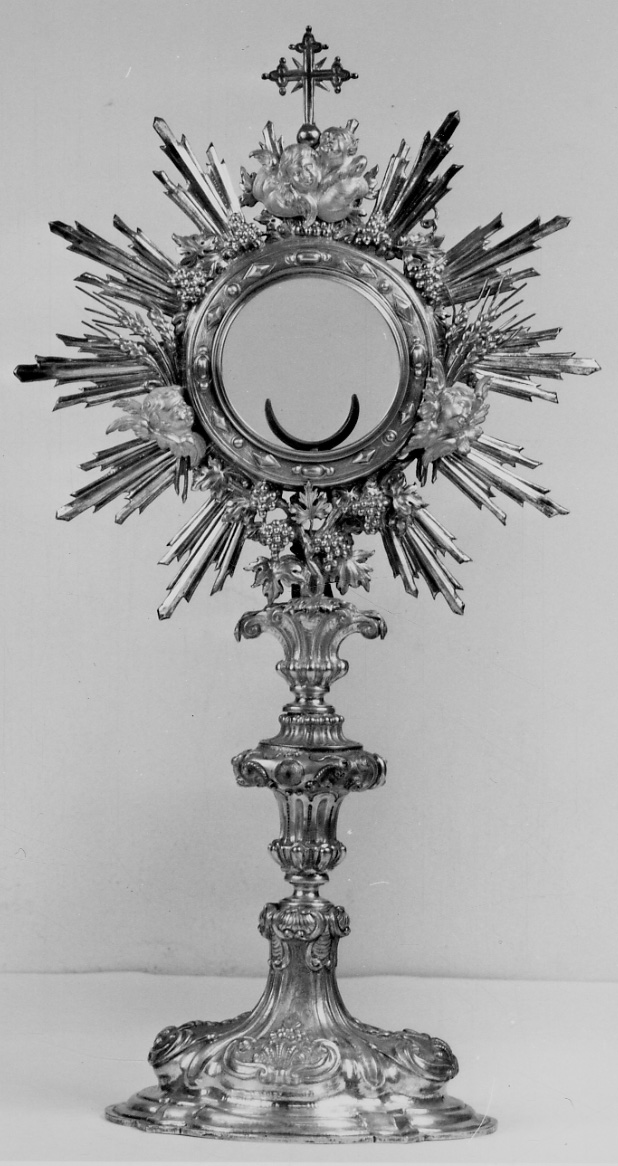 ostensorio - a raggiera, opera isolata - bottega piemontese (metà, secondo quarto sec. XVII, sec. XVIII)