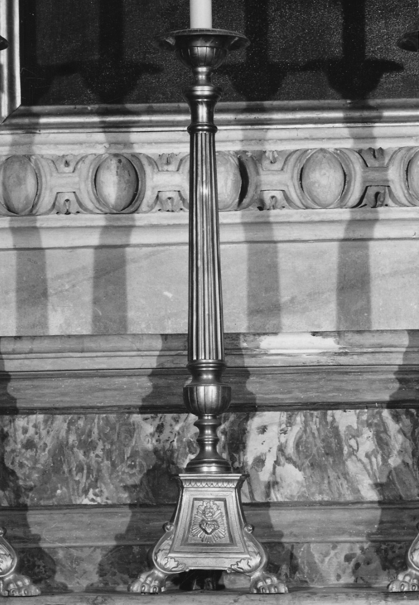 candeliere da chiesa, serie - bottega Italia settentrionale (fine sec. XIX)