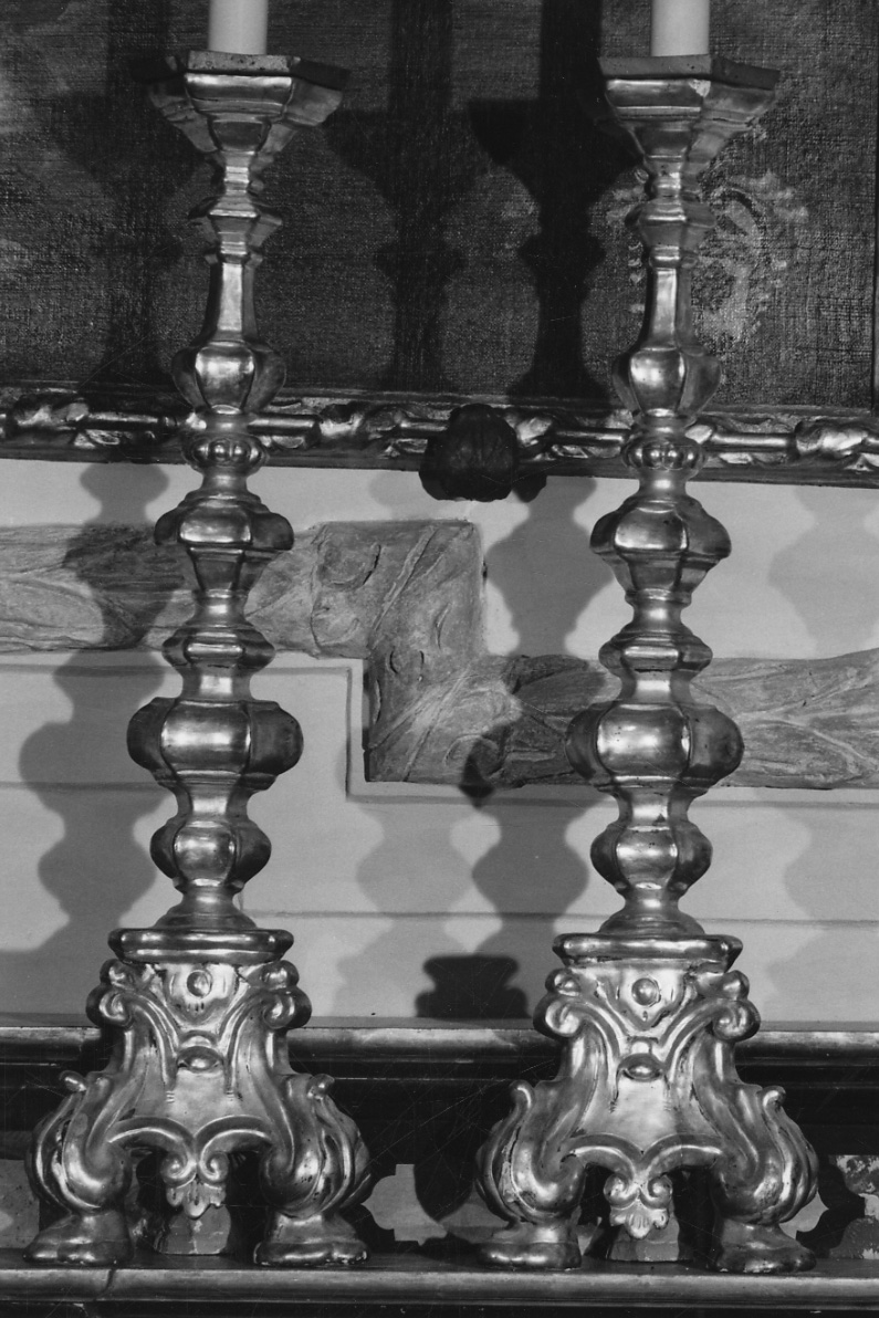 candeliere da chiesa, serie - bottega Italia settentrionale (sec. XVIII)