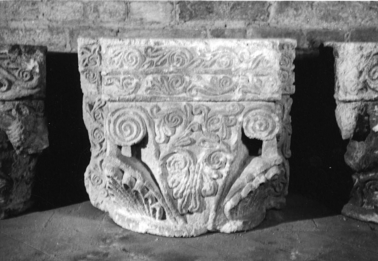 capitello di pilastro, opera isolata - bottega piemontese (fine sec. XI)