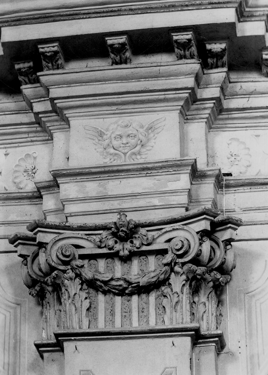 capitello di lesena, serie - bottega lombardo-ticinese (sec. XVIII)