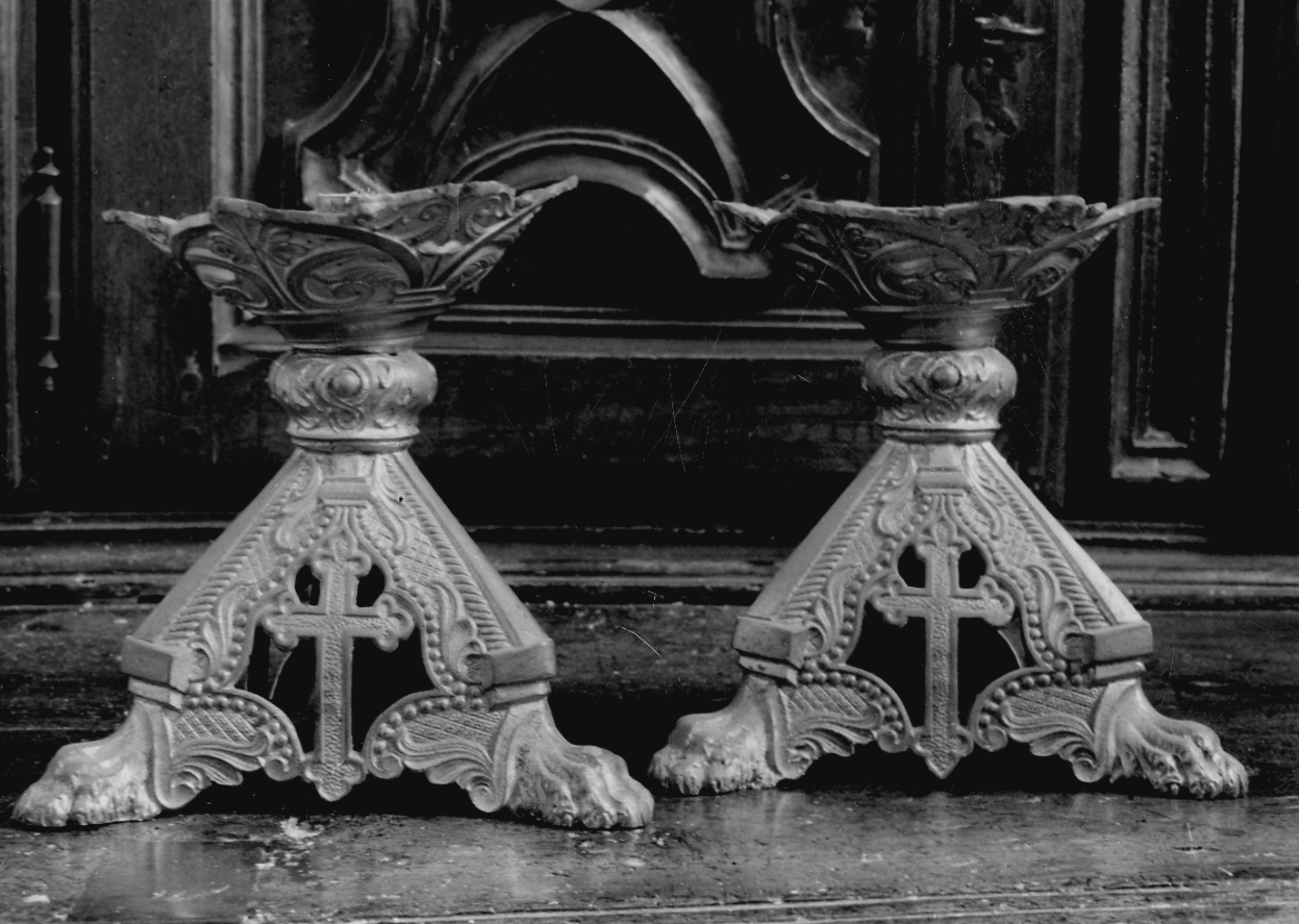 candeliere, coppia - bottega piemontese (ultimo quarto sec. XIX)