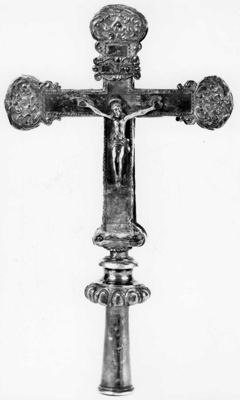 croce processionale, opera isolata - bottega piemontese (metà sec. XIX)