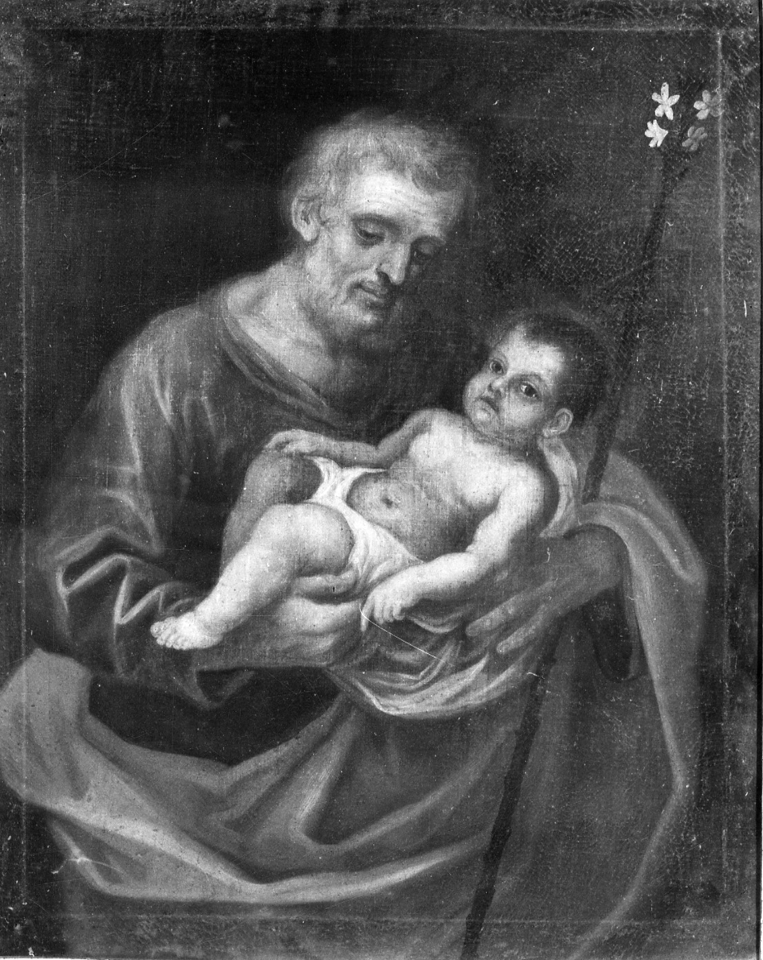 San Giuseppe e Gesù Bambino (dipinto, opera isolata) - ambito piemontese (sec. XVIII)