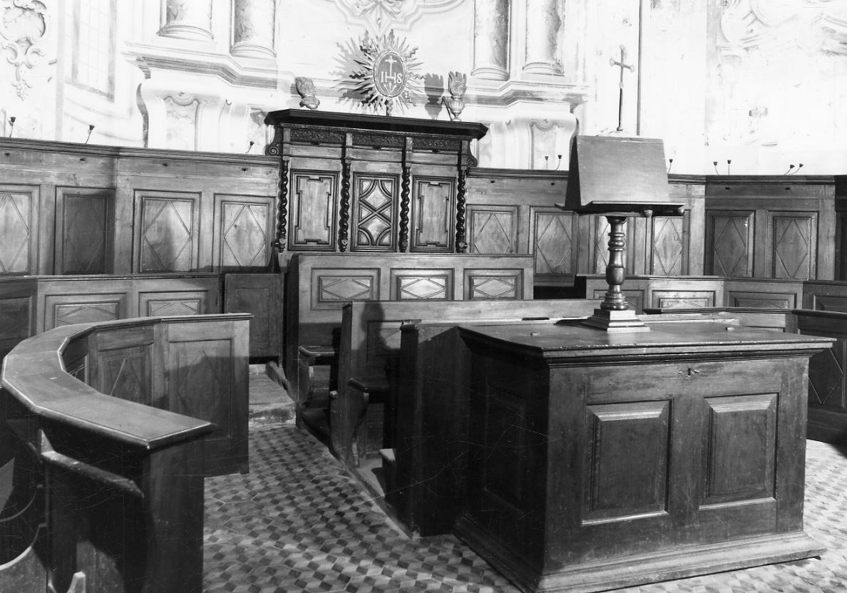 stalli del coro, insieme di Pavarino Carlo (primo quarto sec. XIX)